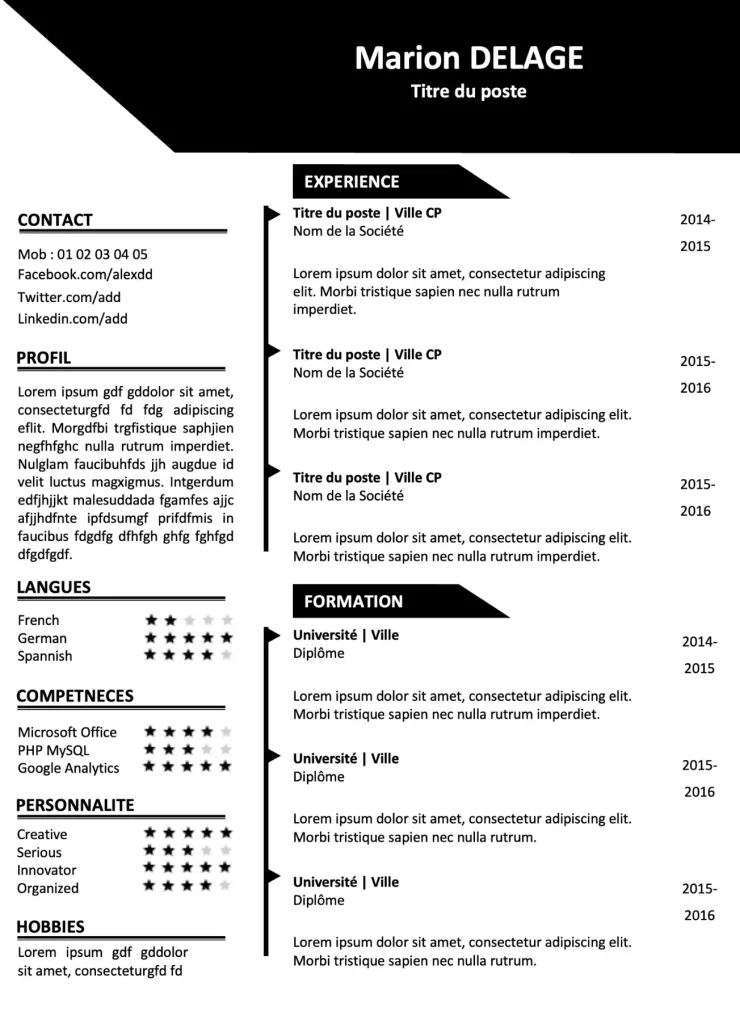 cv powerpoint